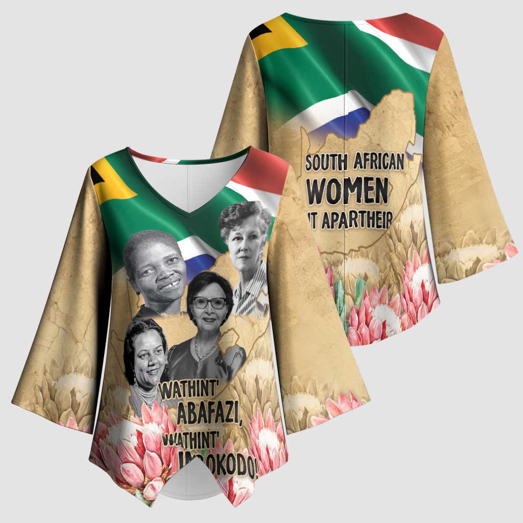 South African Women Mobilisation Kimono Sleeve Blouse Wathint Abafazi Wathint Imbokodo - Wonder Print Shop