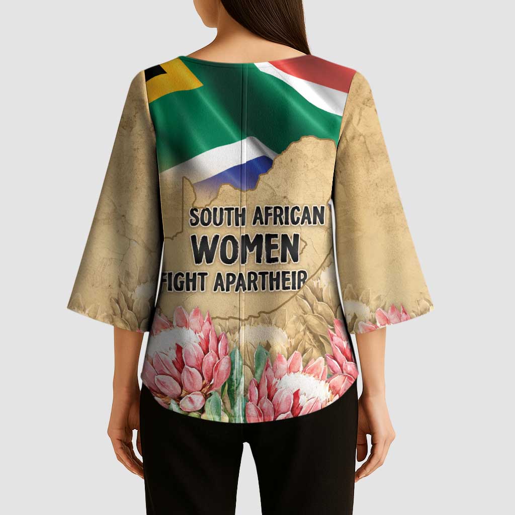 South African Women Mobilisation Kimono Sleeve Blouse Wathint Abafazi Wathint Imbokodo - Wonder Print Shop