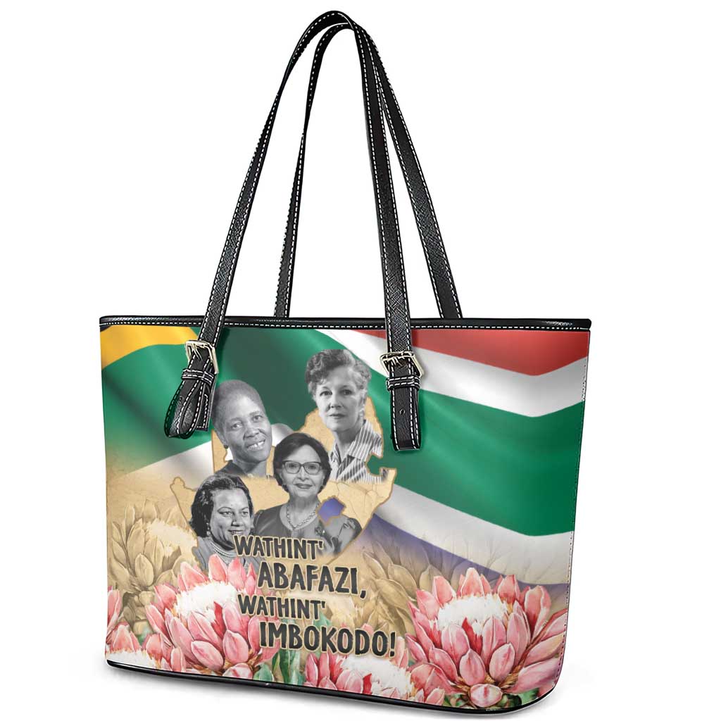 South African Women Mobilisation Leather Tote Bag Wathint Abafazi Wathint Imbokodo - Wonder Print Shop