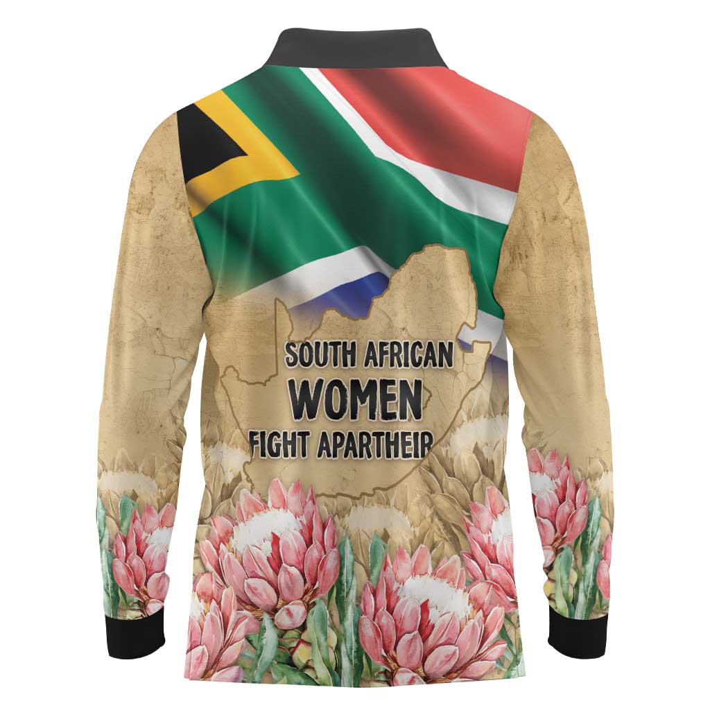 South African Women Mobilisation Long Sleeve Polo Shirt Wathint Abafazi Wathint Imbokodo - Wonder Print Shop