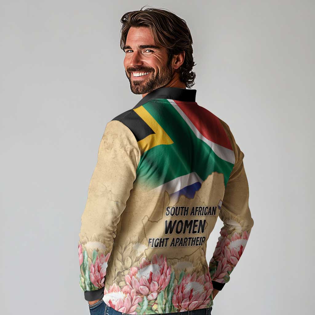 South African Women Mobilisation Long Sleeve Polo Shirt Wathint Abafazi Wathint Imbokodo - Wonder Print Shop
