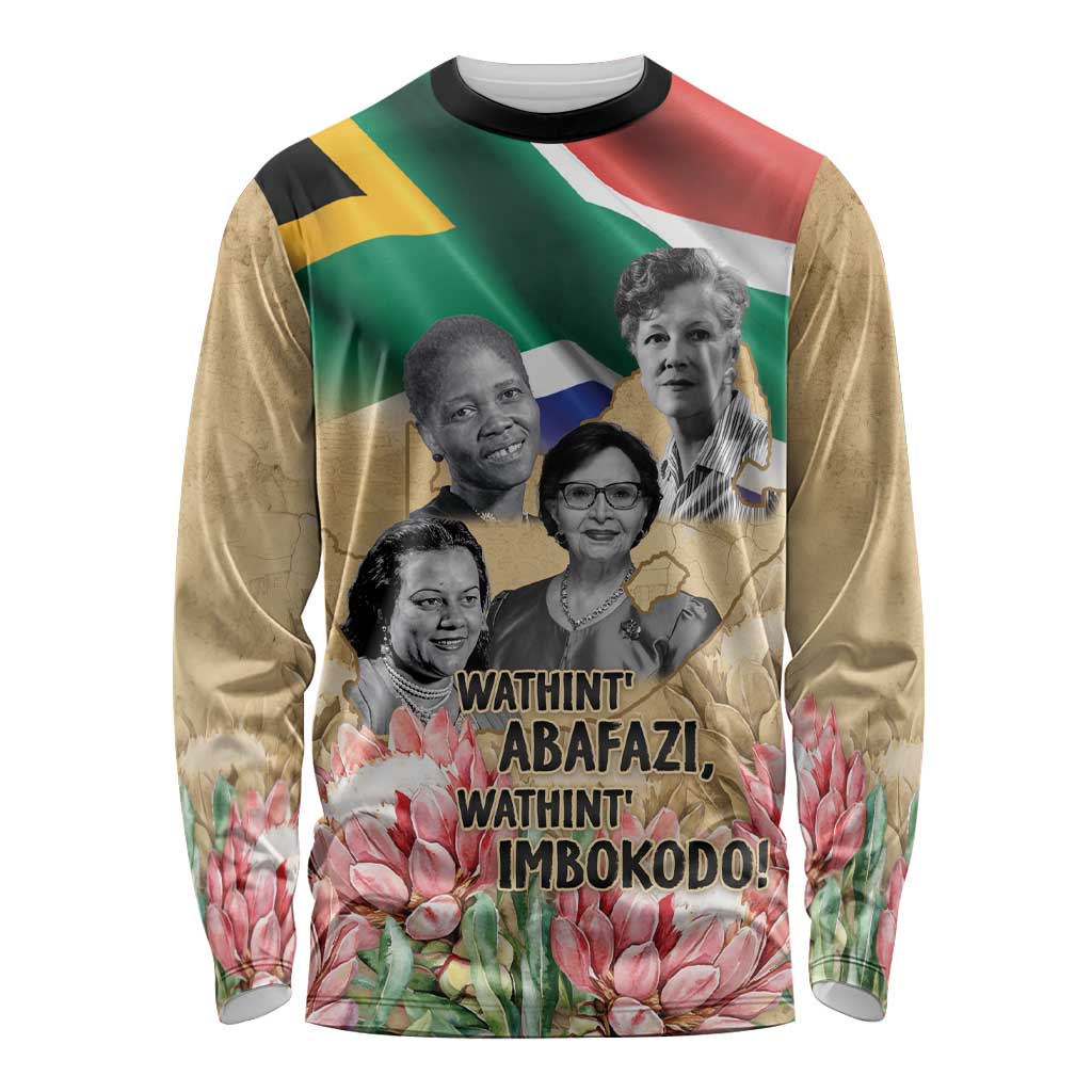 South African Women Mobilisation Long Sleeve Shirt Wathint Abafazi Wathint Imbokodo - Wonder Print Shop