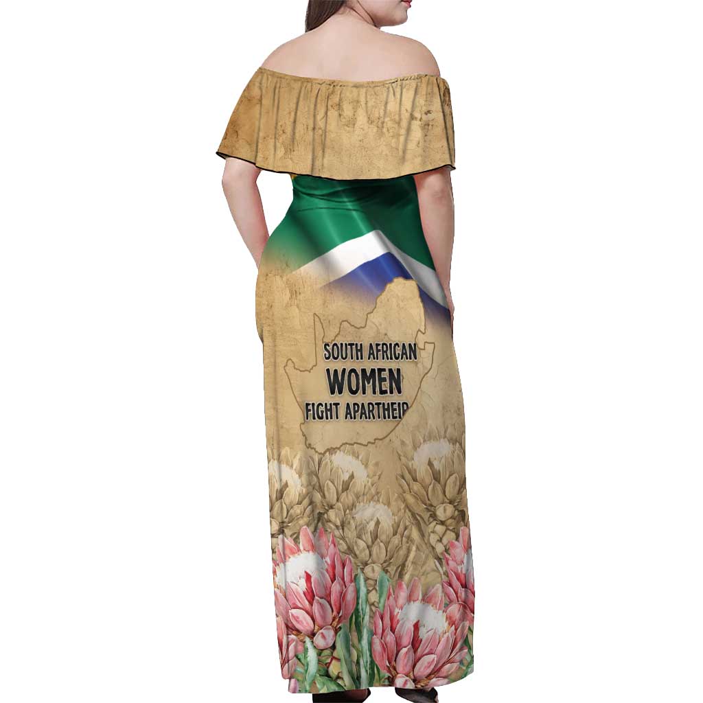 South African Women Mobilisation Off Shoulder Maxi Dress Wathint Abafazi Wathint Imbokodo - Wonder Print Shop