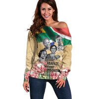 South African Women Mobilisation Off Shoulder Sweater Wathint Abafazi Wathint Imbokodo - Wonder Print Shop