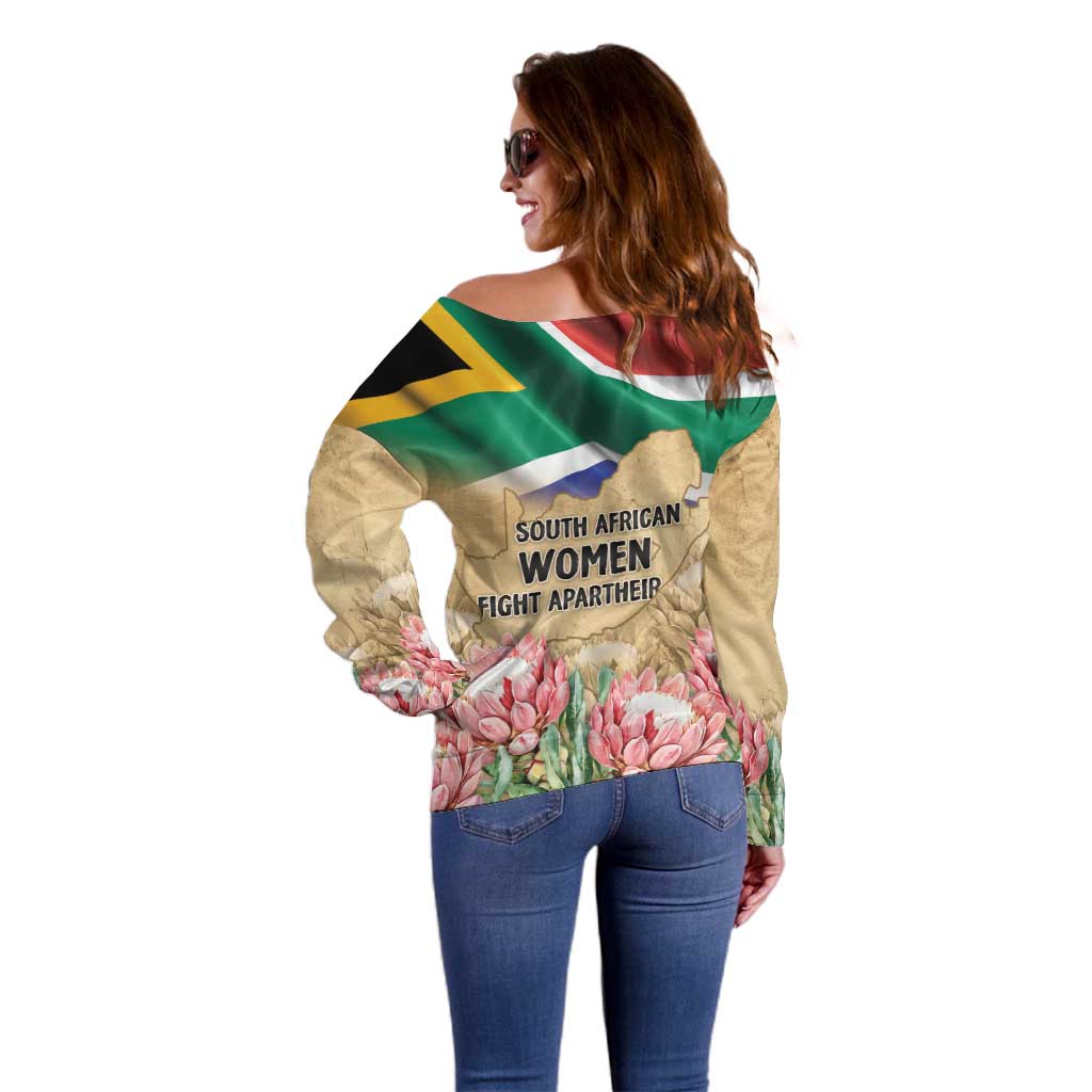 South African Women Mobilisation Off Shoulder Sweater Wathint Abafazi Wathint Imbokodo - Wonder Print Shop