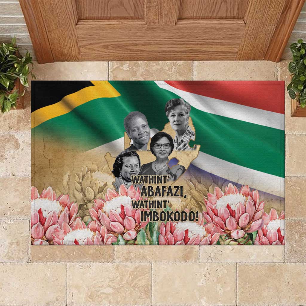 South African Women Mobilisation Rubber Doormat Wathint Abafazi Wathint Imbokodo - Wonder Print Shop