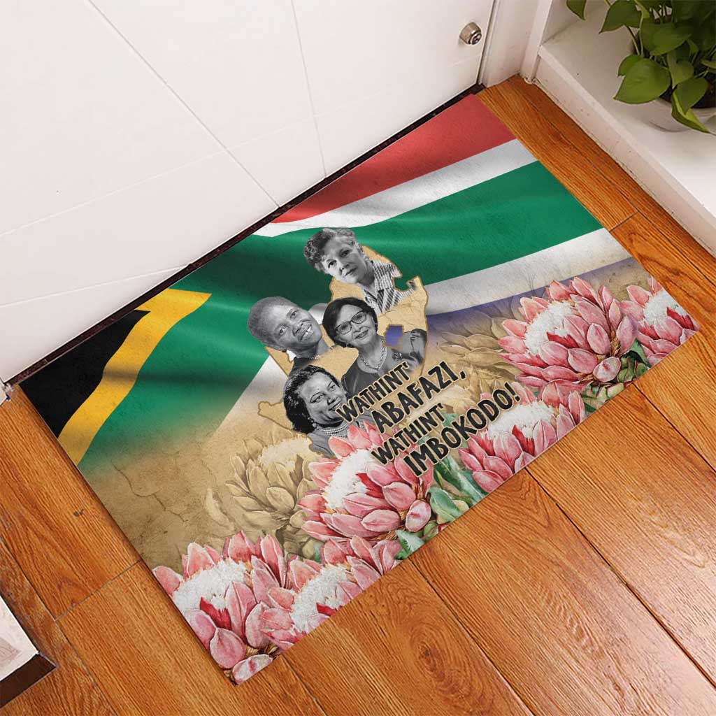 South African Women Mobilisation Rubber Doormat Wathint Abafazi Wathint Imbokodo - Wonder Print Shop