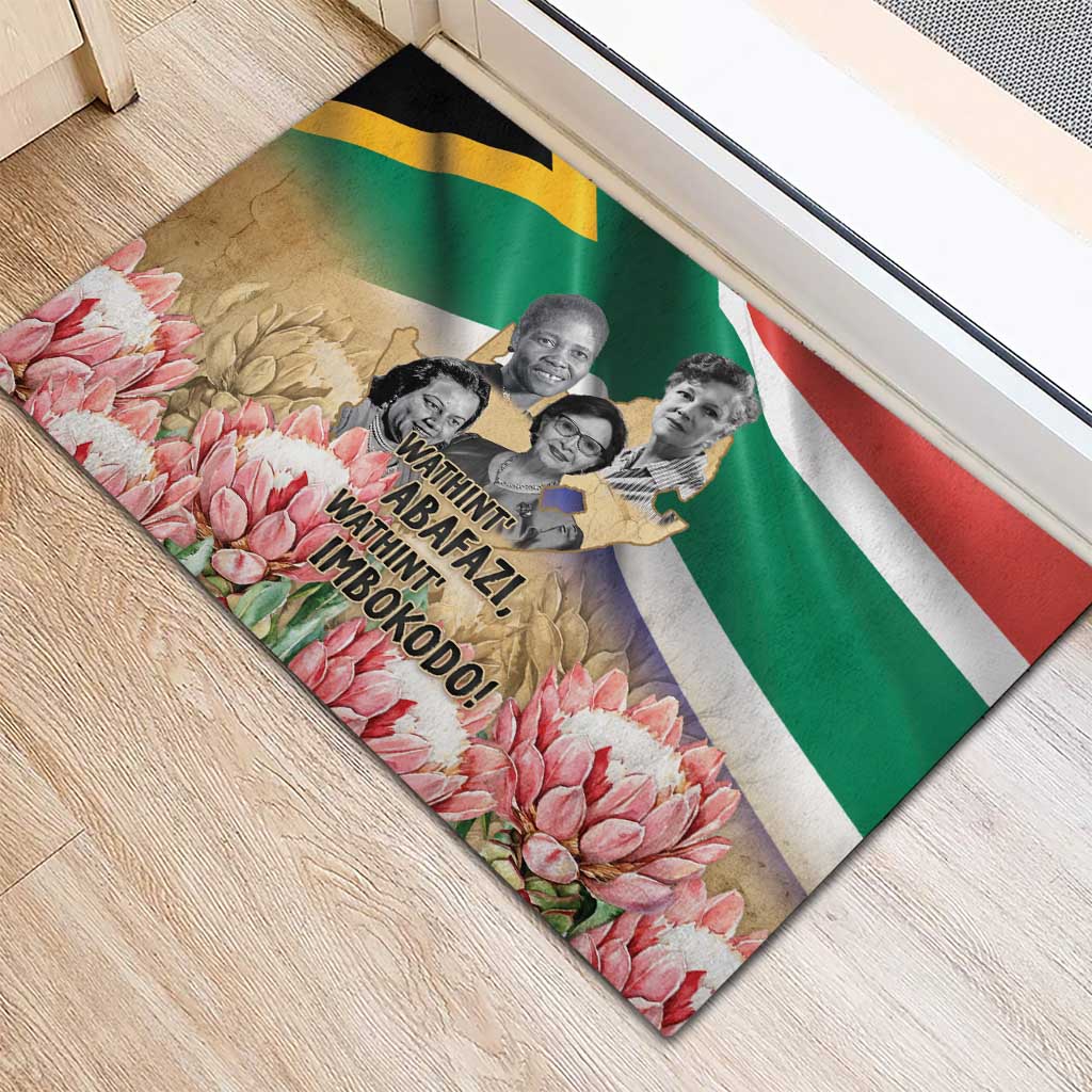 South African Women Mobilisation Rubber Doormat Wathint Abafazi Wathint Imbokodo - Wonder Print Shop