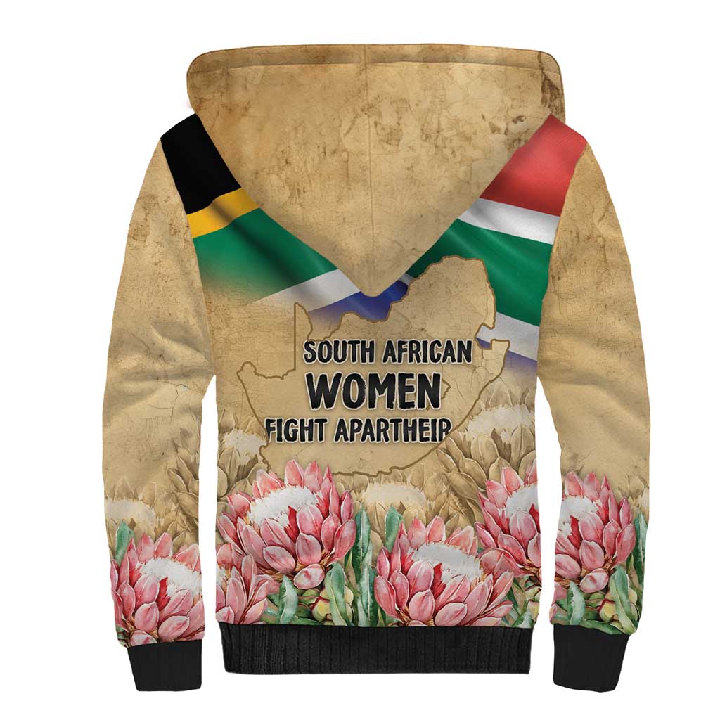 South African Women Mobilisation Sherpa Hoodie Wathint Abafazi Wathint Imbokodo - Wonder Print Shop