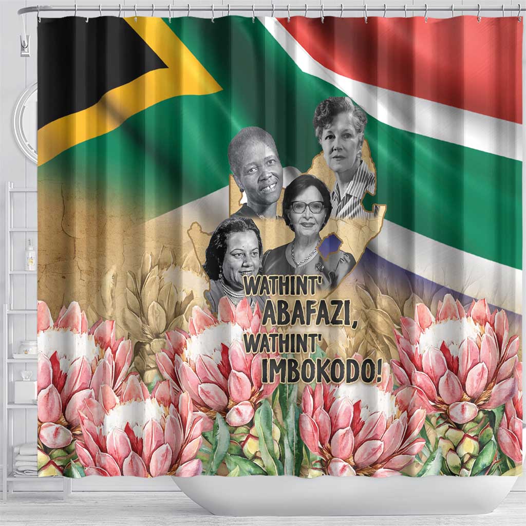 South African Women Mobilisation Shower Curtain Wathint Abafazi Wathint Imbokodo - Wonder Print Shop