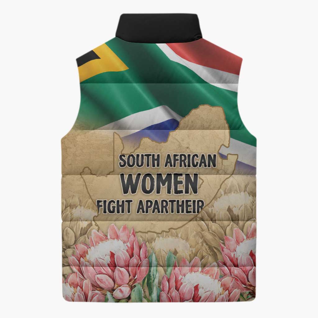 South African Women Mobilisation Sleeveless Puffer Jacket Wathint Abafazi Wathint Imbokodo - Wonder Print Shop