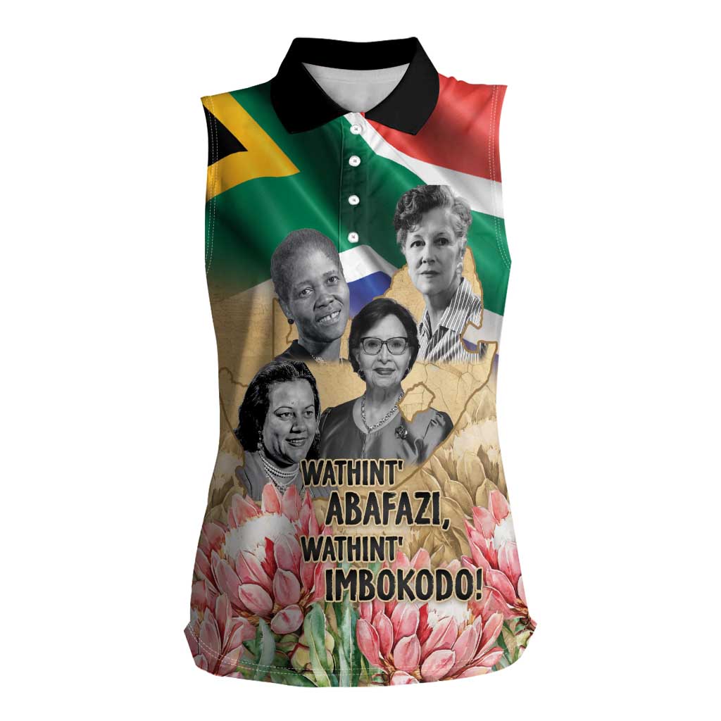South African Women Mobilisation Women Sleeveless Polo Shirt Wathint Abafazi Wathint Imbokodo - Wonder Print Shop