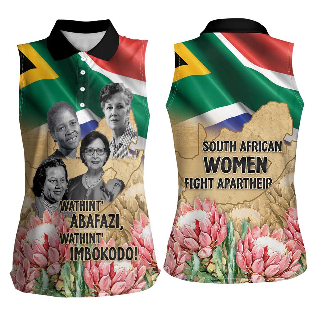 South African Women Mobilisation Women Sleeveless Polo Shirt Wathint Abafazi Wathint Imbokodo - Wonder Print Shop