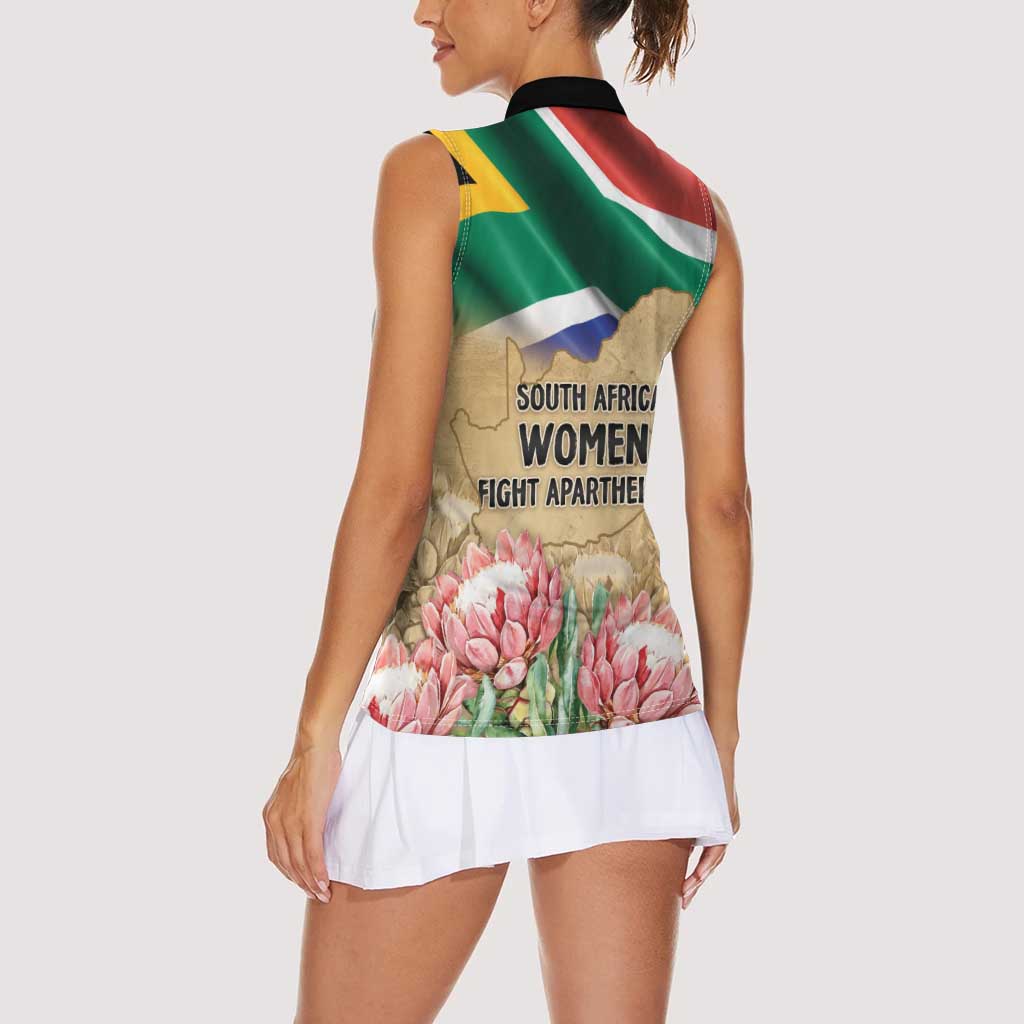 South African Women Mobilisation Women Sleeveless Polo Shirt Wathint Abafazi Wathint Imbokodo - Wonder Print Shop