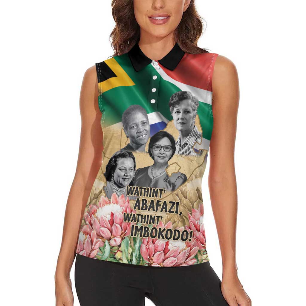 South African Women Mobilisation Women Sleeveless Polo Shirt Wathint Abafazi Wathint Imbokodo - Wonder Print Shop