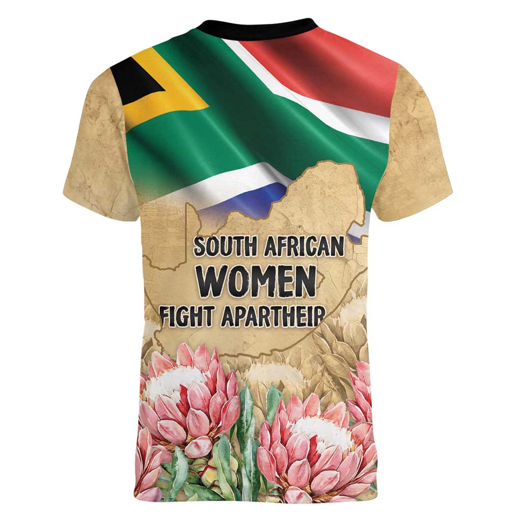 South African Women Mobilisation Women V-Neck T-Shirt Wathint Abafazi Wathint Imbokodo - Wonder Print Shop