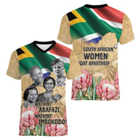 South African Women Mobilisation Women V-Neck T-Shirt Wathint Abafazi Wathint Imbokodo - Wonder Print Shop