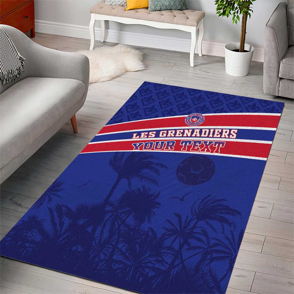 Custom Haiti Football Area Rug Les Grenadiers - Royal Palm - Wonder Print Shop