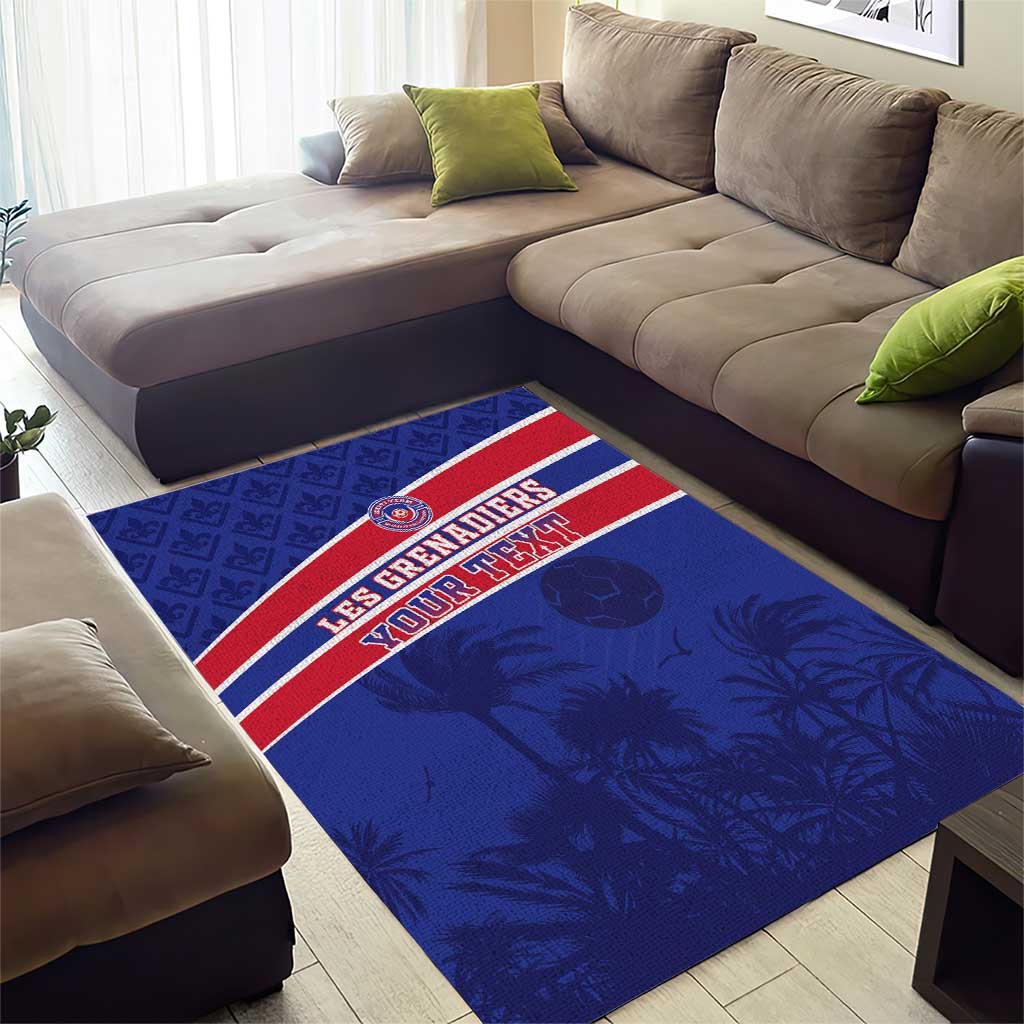 Custom Haiti Football Area Rug Les Grenadiers - Royal Palm - Wonder Print Shop