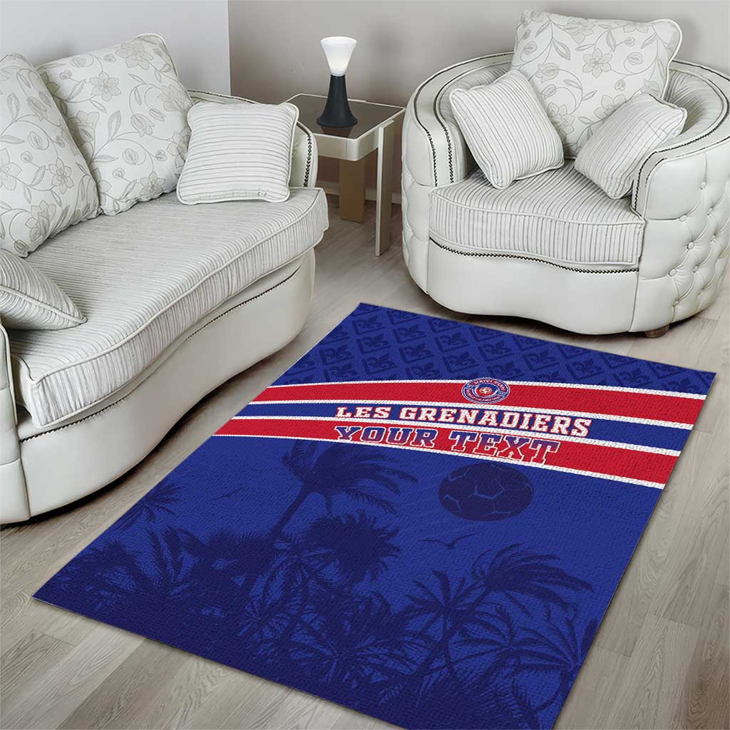 Custom Haiti Football Area Rug Les Grenadiers - Royal Palm - Wonder Print Shop