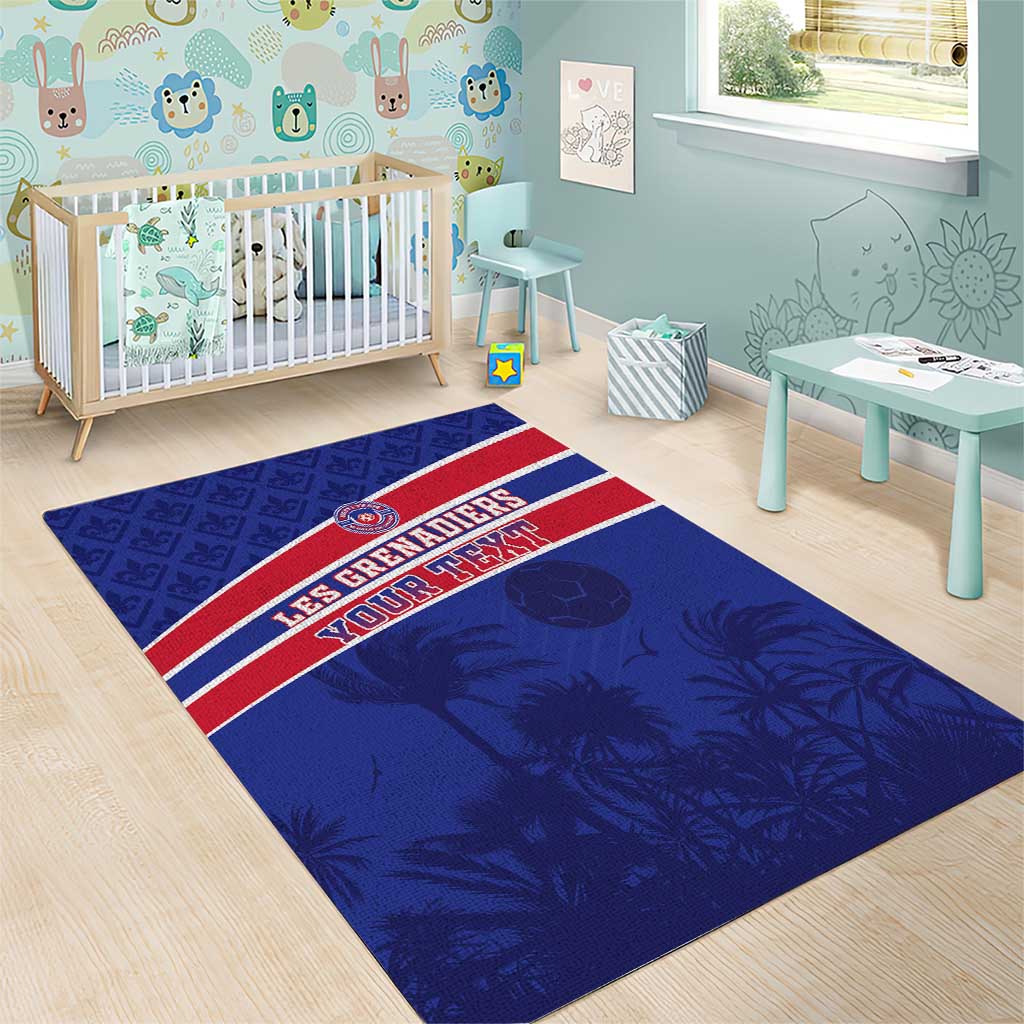 Custom Haiti Football Area Rug Les Grenadiers - Royal Palm - Wonder Print Shop