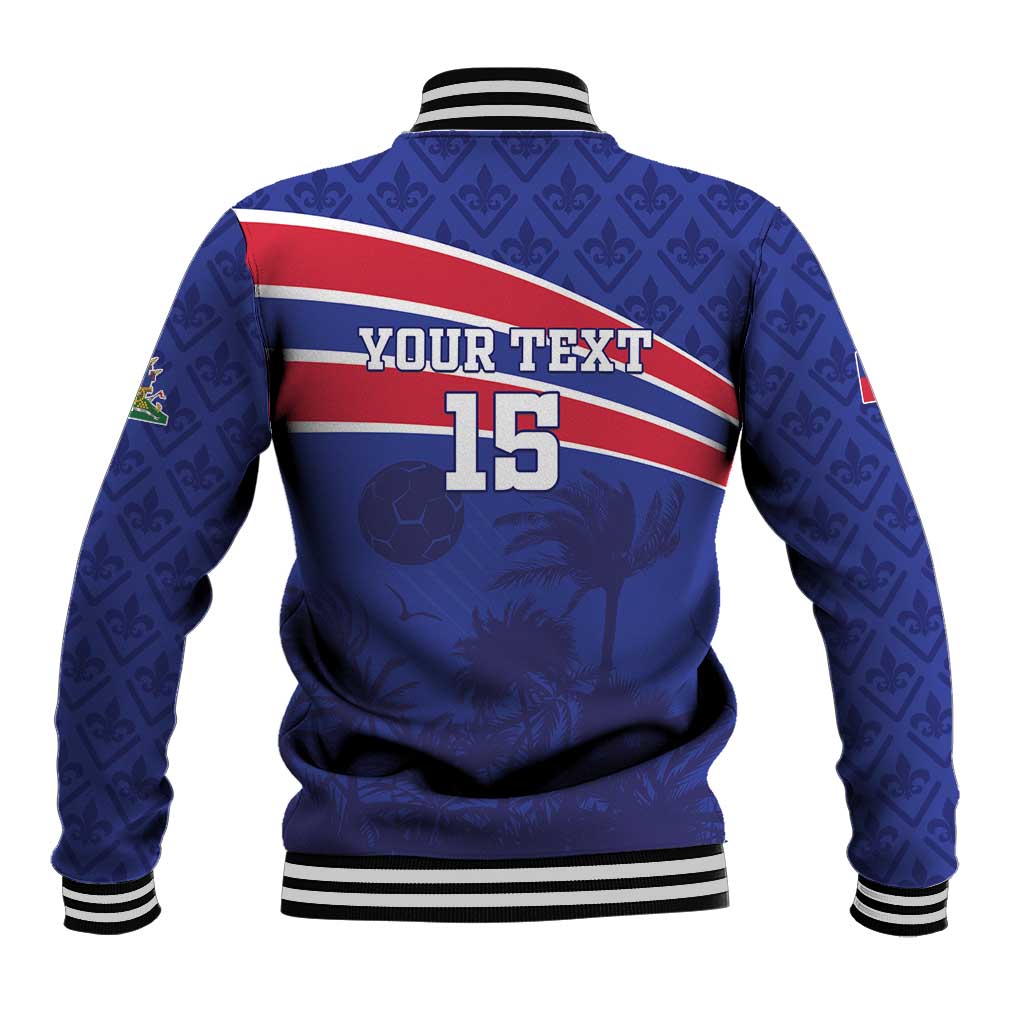 Custom Haiti Football Baseball Jacket Les Grenadiers - Royal Palm - Wonder Print Shop