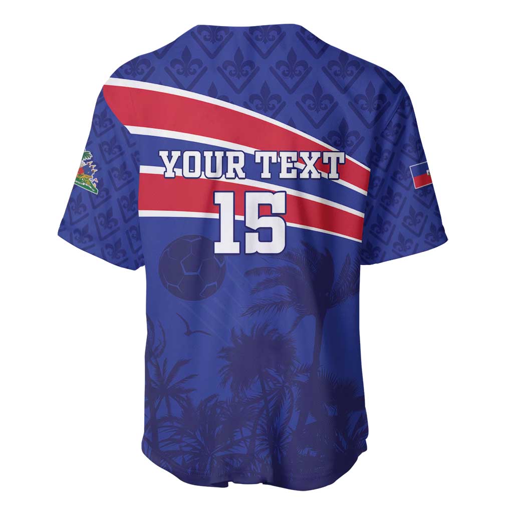 Custom Haiti Football Baseball Jersey Les Grenadiers - Royal Palm - Wonder Print Shop