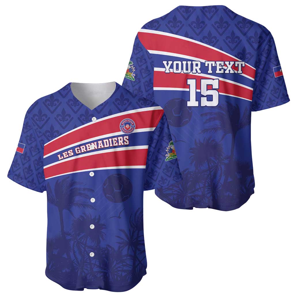 Custom Haiti Football Baseball Jersey Les Grenadiers - Royal Palm - Wonder Print Shop