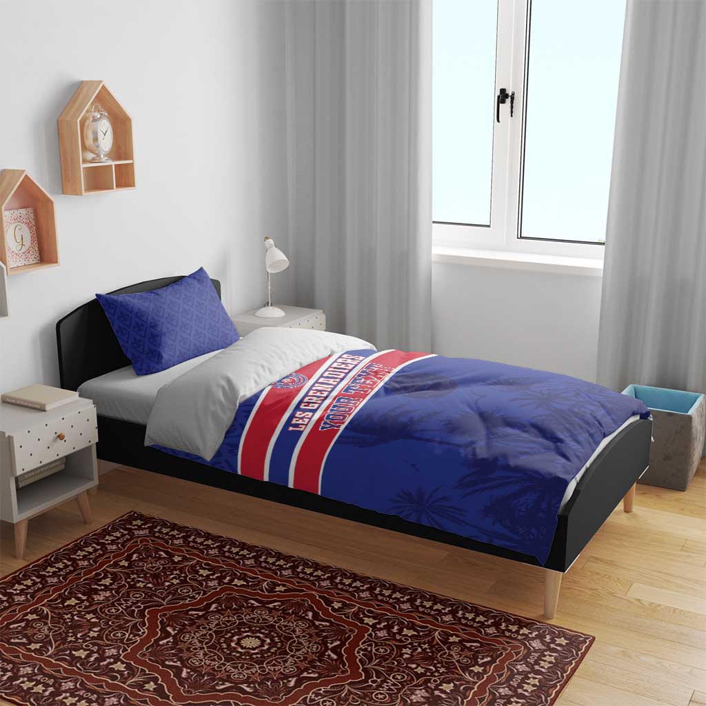 Custom Haiti Football Bedding Set Les Grenadiers - Royal Palm - Wonder Print Shop