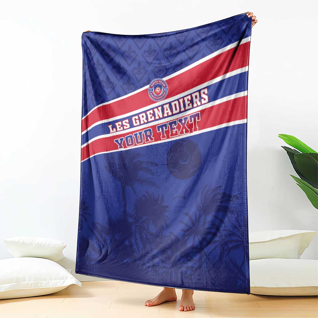 Custom Haiti Football Blanket Les Grenadiers - Royal Palm