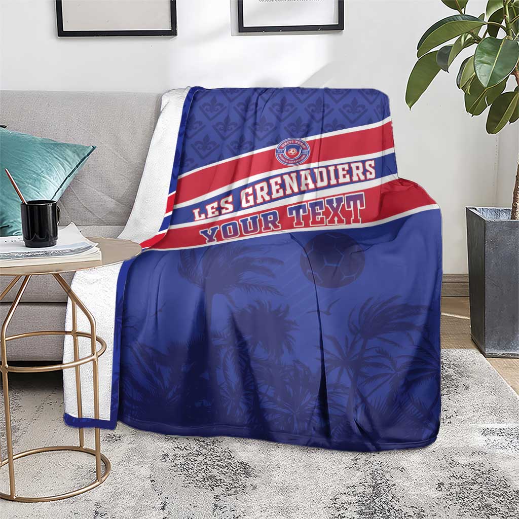 Custom Haiti Football Blanket Les Grenadiers - Royal Palm