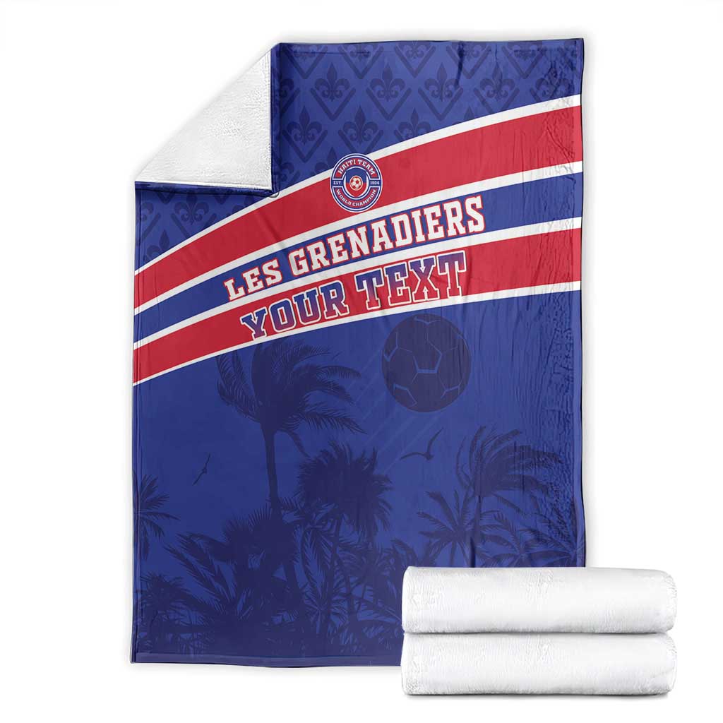 Custom Haiti Football Blanket Les Grenadiers - Royal Palm