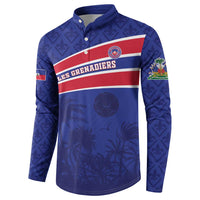 Custom Haiti Football Button Sweatshirt Les Grenadiers - Royal Palm - Wonder Print Shop