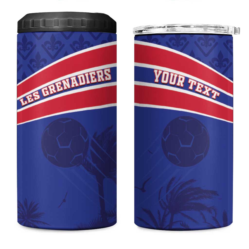 Custom Haiti Football 4 in 1 Can Cooler Tumbler Les Grenadiers - Royal Palm - Wonder Print Shop