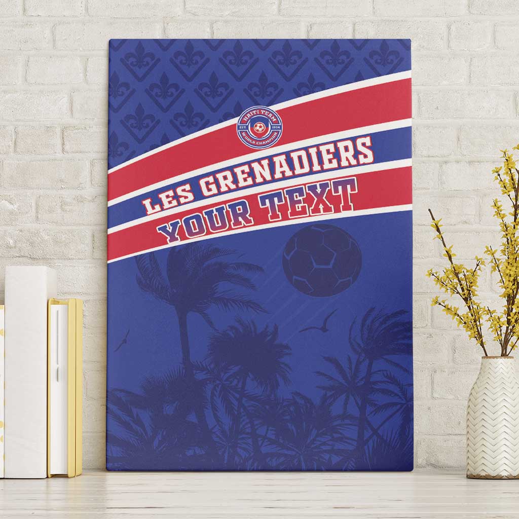 Custom Haiti Football Canvas Wall Art Les Grenadiers - Royal Palm - Wonder Print Shop
