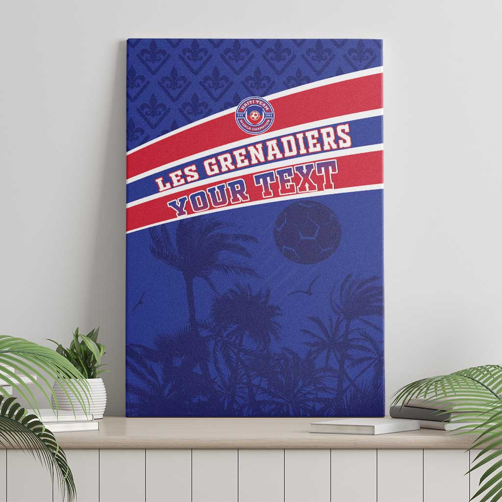 Custom Haiti Football Canvas Wall Art Les Grenadiers - Royal Palm - Wonder Print Shop
