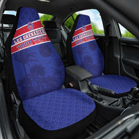 Custom Haiti Football Car Seat Cover Les Grenadiers - Royal Palm - Wonder Print Shop
