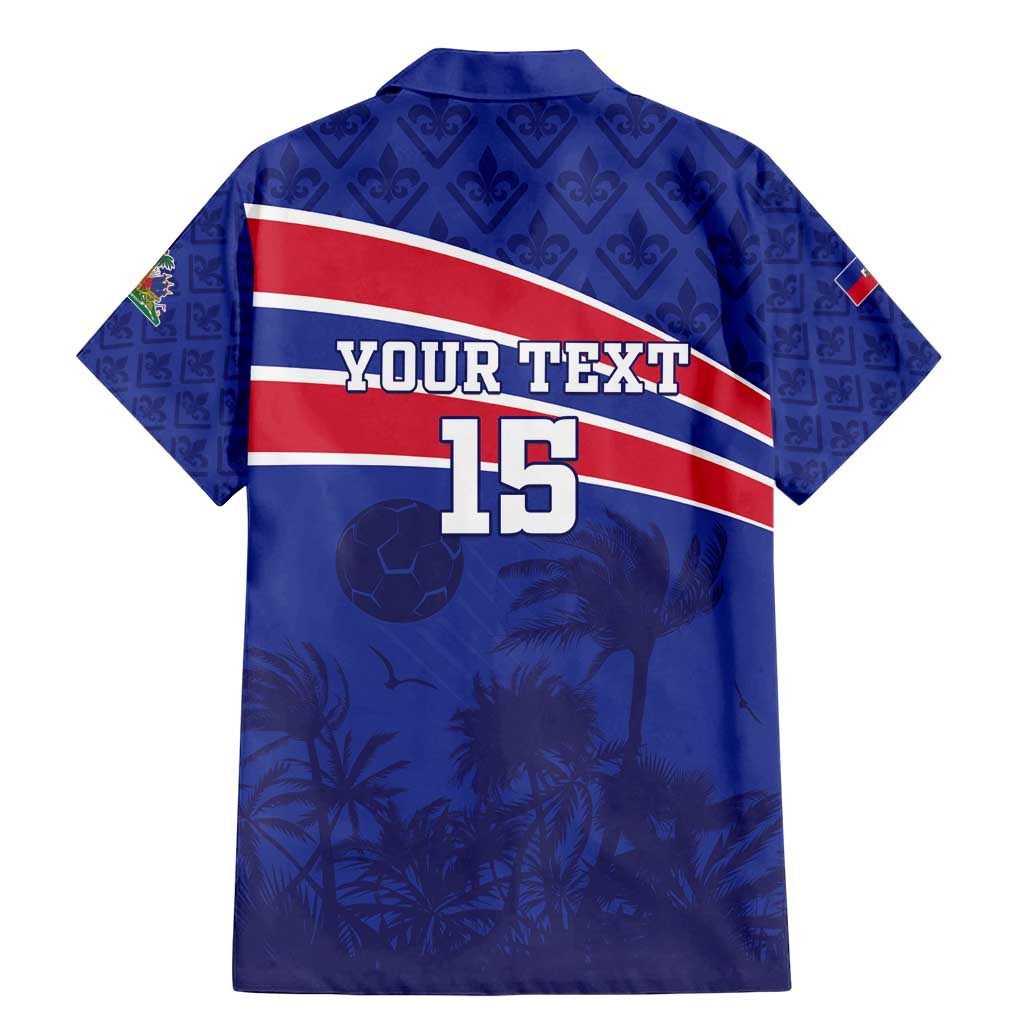 Custom Haiti Football Family Matching Mermaid Dress and Hawaiian Shirt Les Grenadiers - Royal Palm - Wonder Print Shop