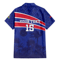 Custom Haiti Football Family Matching Mermaid Dress and Hawaiian Shirt Les Grenadiers - Royal Palm - Wonder Print Shop