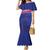 Custom Haiti Football Family Matching Mermaid Dress and Hawaiian Shirt Les Grenadiers - Royal Palm - Wonder Print Shop