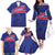 Custom Haiti Football Family Matching Off The Shoulder Long Sleeve Dress and Hawaiian Shirt Les Grenadiers - Royal Palm - Wonder Print Shop