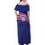 Custom Haiti Football Family Matching Off Shoulder Maxi Dress and Hawaiian Shirt Les Grenadiers - Royal Palm - Wonder Print Shop
