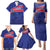Custom Haiti Football Family Matching Puletasi and Hawaiian Shirt Les Grenadiers - Royal Palm - Wonder Print Shop