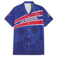 Custom Haiti Football Family Matching Puletasi and Hawaiian Shirt Les Grenadiers - Royal Palm - Wonder Print Shop