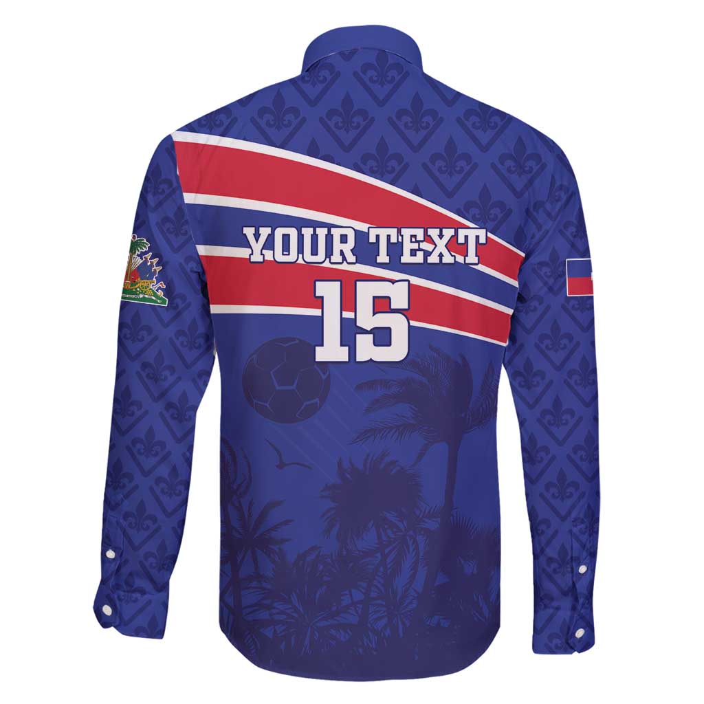 Custom Haiti Football Family Matching Tank Maxi Dress and Hawaiian Shirt Les Grenadiers - Royal Palm - Wonder Print Shop