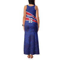 Custom Haiti Football Family Matching Tank Maxi Dress and Hawaiian Shirt Les Grenadiers - Royal Palm - Wonder Print Shop