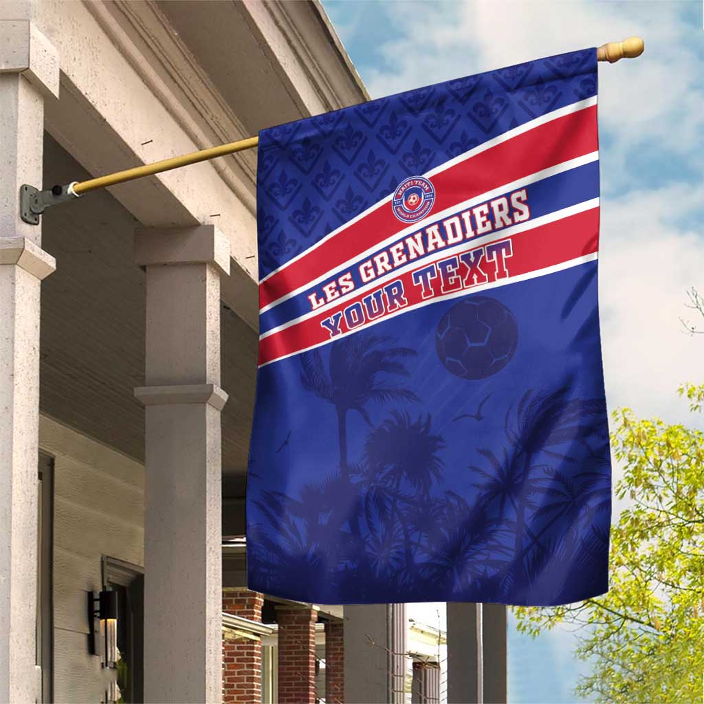 Custom Haiti Football Garden Flag Les Grenadiers - Royal Palm - Wonder Print Shop