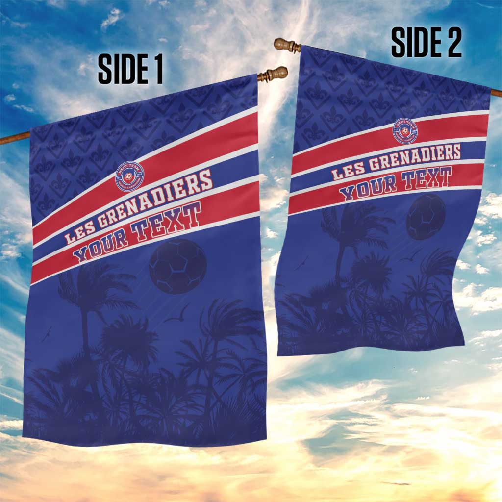 Custom Haiti Football Garden Flag Les Grenadiers - Royal Palm - Wonder Print Shop