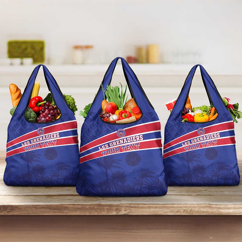 Custom Haiti Football Grocery Bag Les Grenadiers - Royal Palm