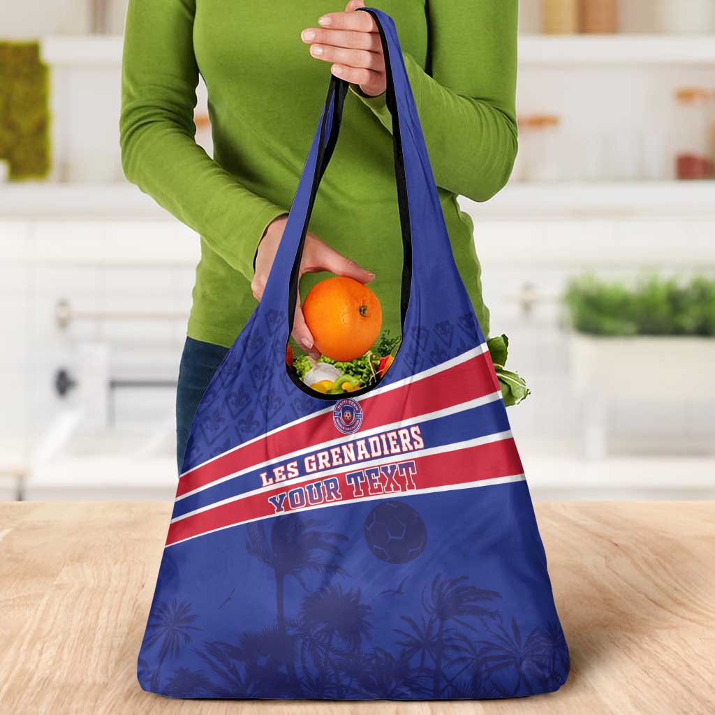 Custom Haiti Football Grocery Bag Les Grenadiers - Royal Palm